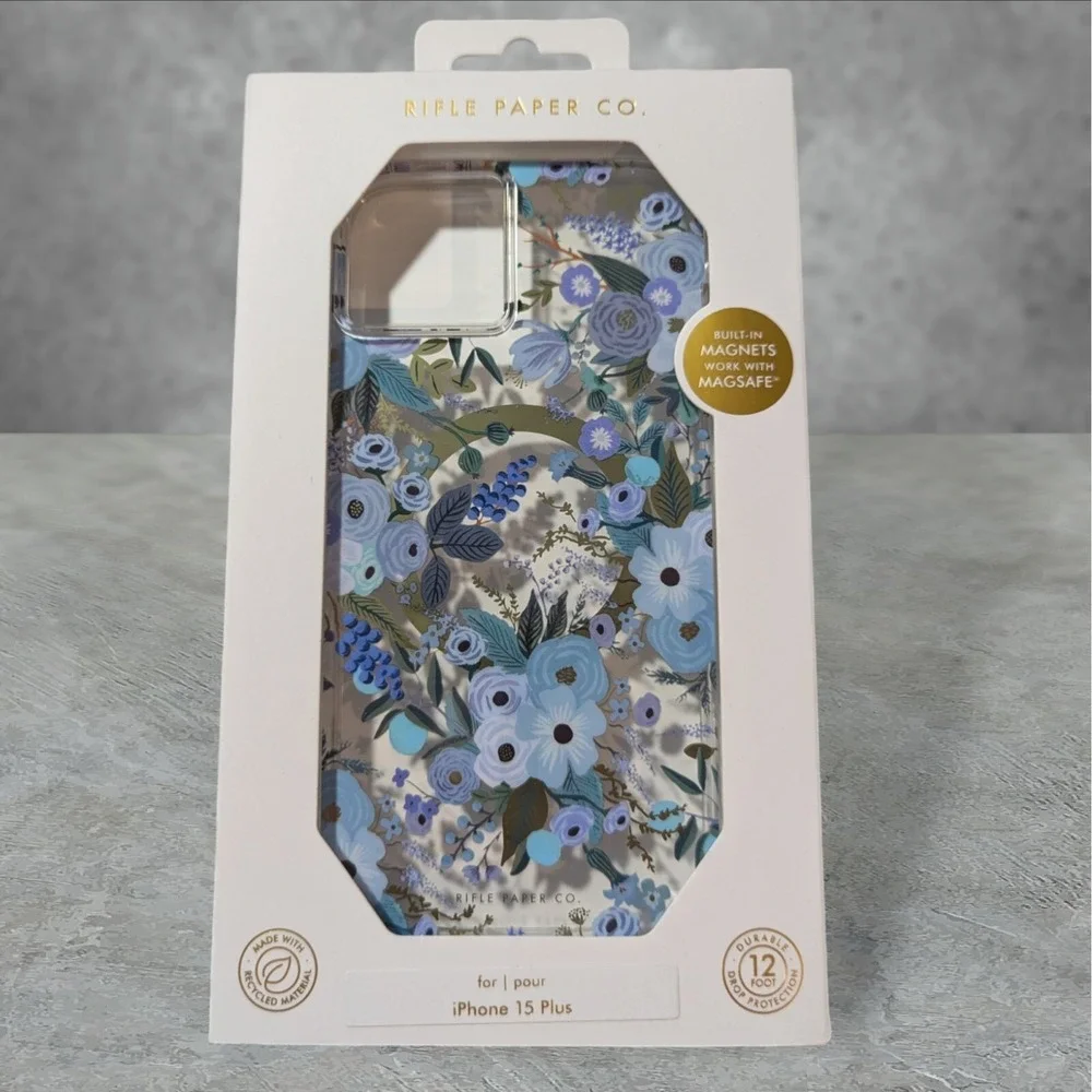 Y5. Rifle Paper Co. Case For Apple iPhone 15 Plus In Garden Party Blue